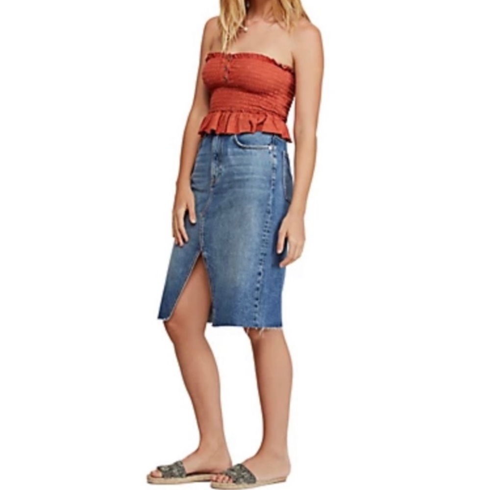 Free people The best midi denim skirt
